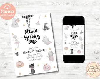 Spooky One First Birthday Invite | Digital Download | Editable Template