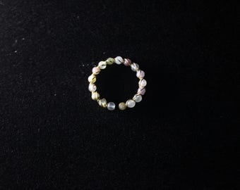 Beaded Gemstone Stretch Ring: Handmade Boho Stacking Jewelry