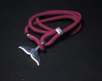 Whale Tail Cord Bracelet: Nautical Boho Surfer Jewelry