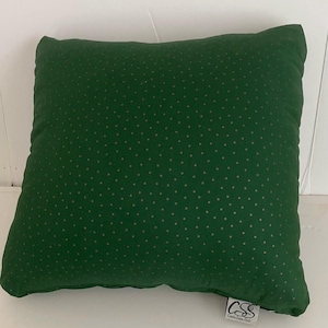 Double sided Green with tan dotted circles print pillow cover, 20x20 inches (Pillow Insert NOT Included)