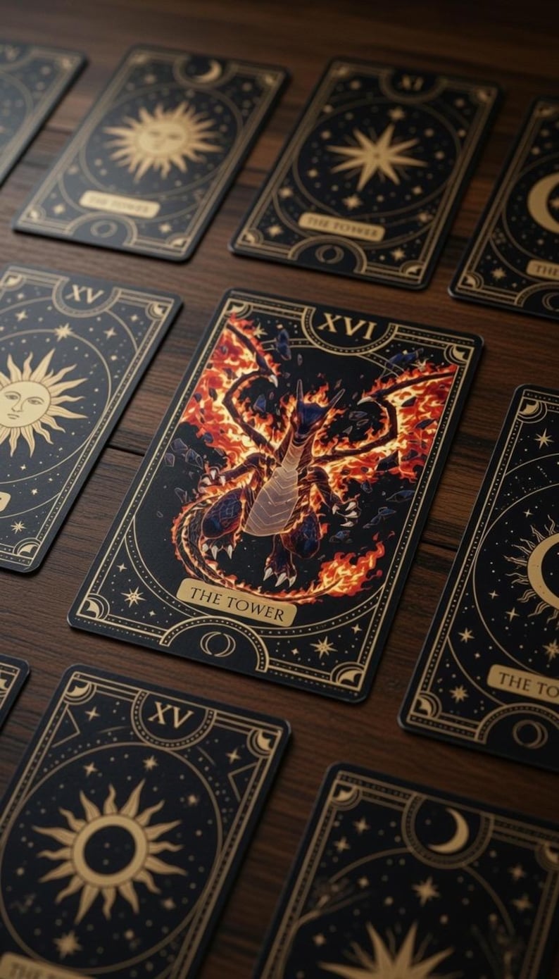 Printable Pokemon Tarot Deck Major Arcana | Digital Tarot Cards | Dark ...