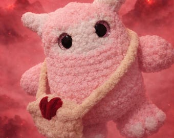 Crochet Valentine Yeti Plush with Mail Bag