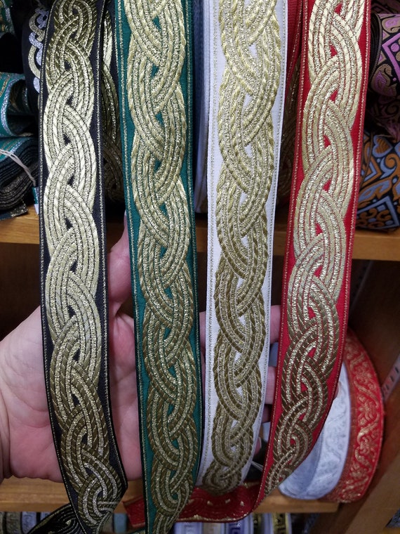 Celtic Knot Red 2 Inch Wide sold by the yard