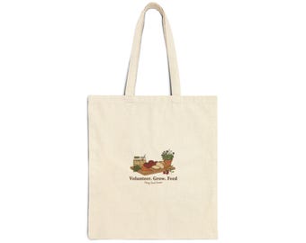 Feed Local Tote Bag | Dizzy Goat Farms Charity Market Shopper | Reusable Cotton Canvas Tote Bag