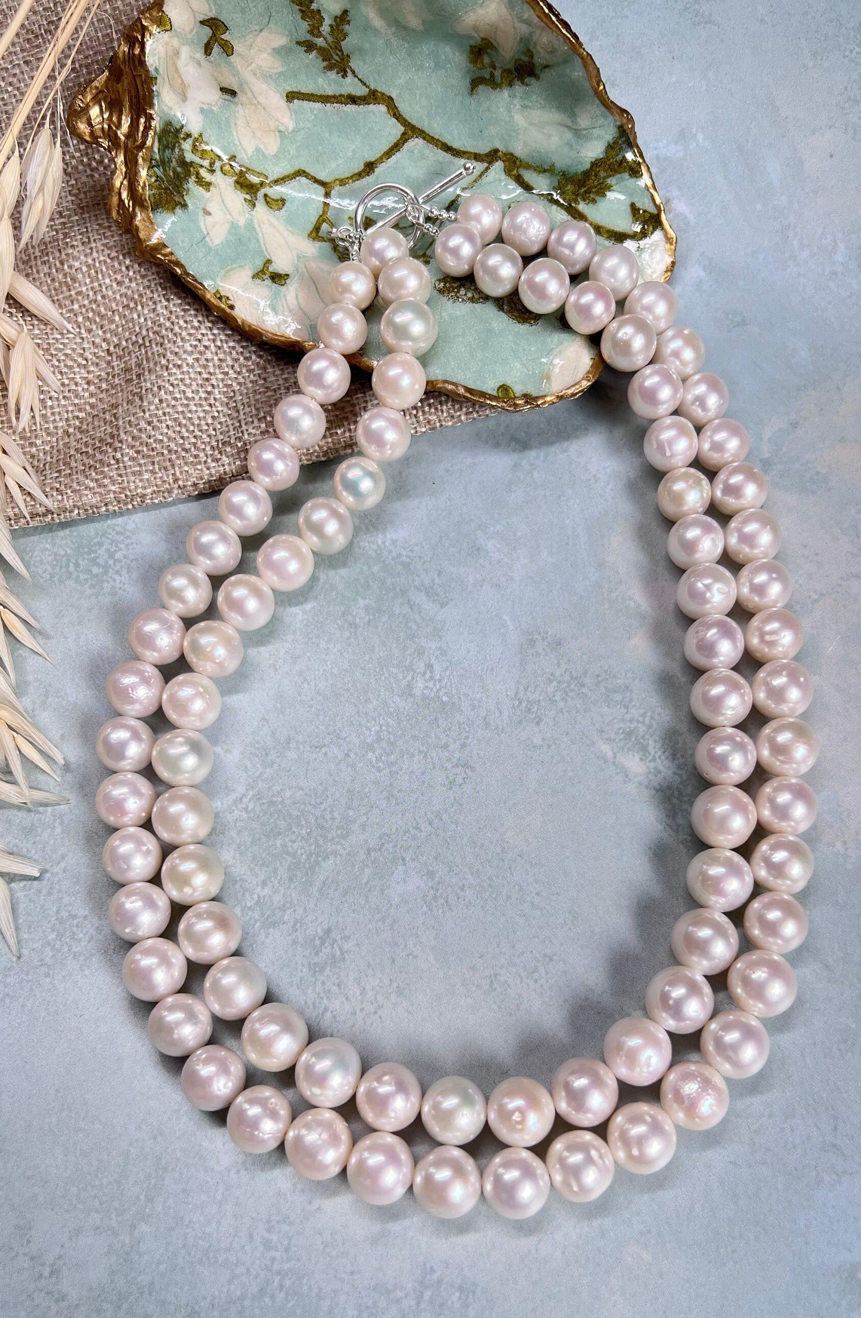 Ivory Pearl Necklace - Double Strand Edison Pearl Necklace