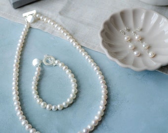 Collier de perles classique - Collier élégant, collier de mariée, colliers de mariage, bijoux en perles Royaume-Uni, bijoux best-sellers, cadeau d'amour