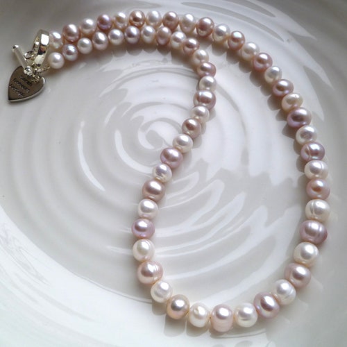 Pink Pearl Necklace Bridal Necklace 