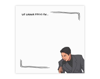 We Wanna Focus On JK Note Pad | Lined Corner Illustration Post-it Style Notes