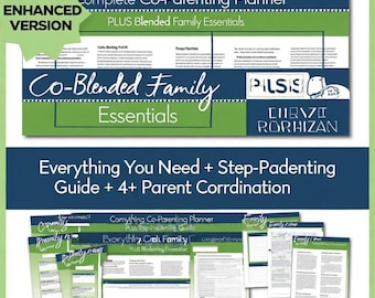 Blended Family Planner PDF | Step-Parenting Guide | 4+ Parent Coordination | Digital Download | Co-Parenting Plus Planner