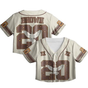 Camiseta de béisbol marrón natural personalizada, camiseta corta de béisbol amarilla, camiseta del equipo de concierto número XX 2025, camiseta para el día del partido
