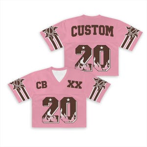 Custom Pink Mesh Football Jersey with Name and Number, Concert Outfit, Game Day Shirt, Personalized Team Jersey Gift