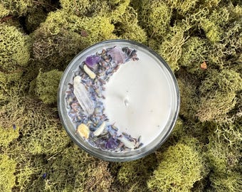Lunar Glow Intention Candle: Amethyst, Jasmine & Feminine Power