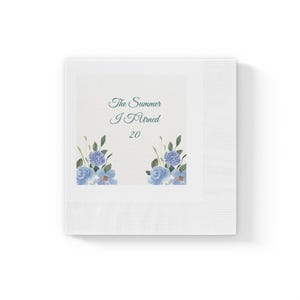 Elegant Floral Napkins for Summer Celebrations, Wedding Decor, Party Supplies, Table Setting, Custom Event Favors