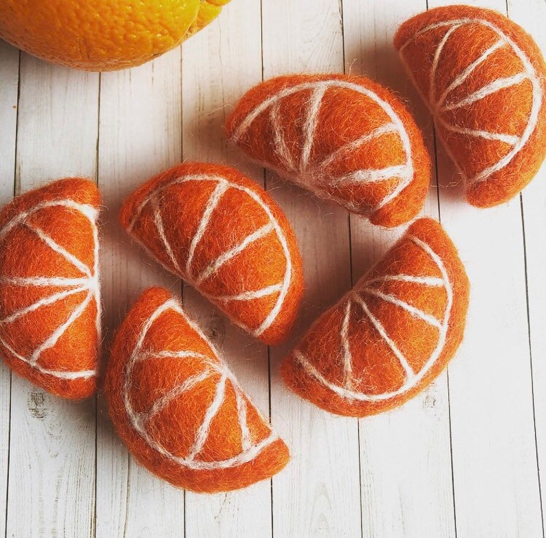 Wool Felt Orange Felted Orange Slice Summer Crafts Summer Etsy UK