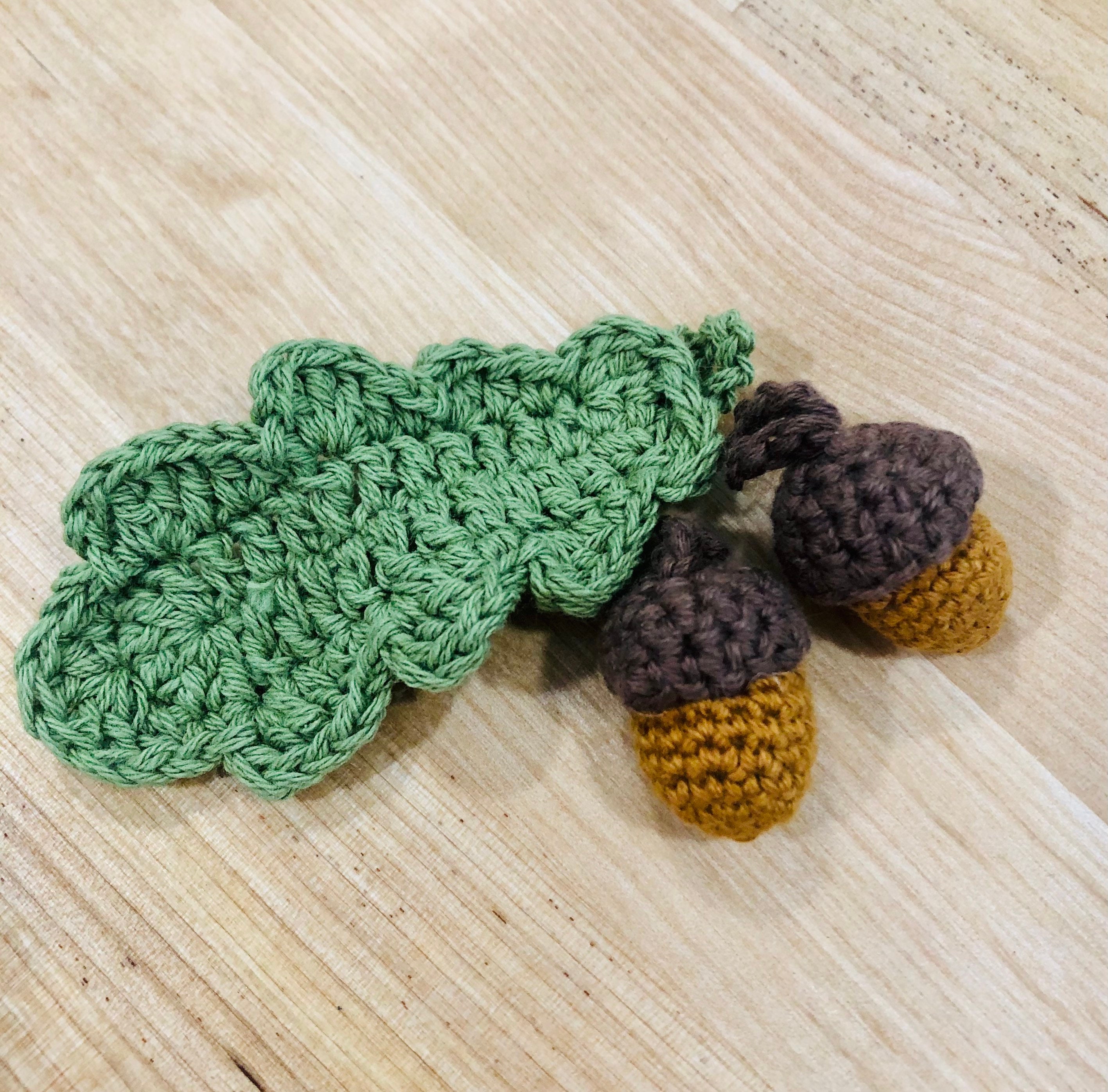 3 Piece Set Crochet Acorns Oak Leaf Craft Supplies Garland - Etsy UK
