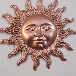 Rose Gold Metal Steel Celestial Sun Stamping Embellishment Wall Decor Art 4.5" Garden Yard Patio Crafts