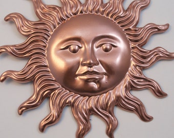 Rose Gold Metal Steel Celestial Sun Stamping Embellishment Wall Decor Art 4.5" Garden Yard Patio Crafts