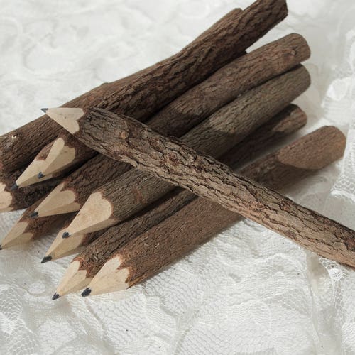 Twig Pencil Rustic Tree Branch Pencil Pencil Party Favor Etsy