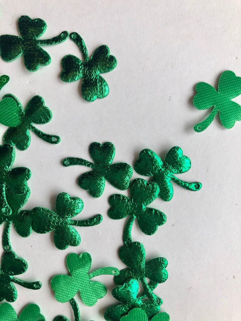St Patrick\u2019s Day Shamrock embellishments fabric metallic DIY hair bows crafts scrapbook