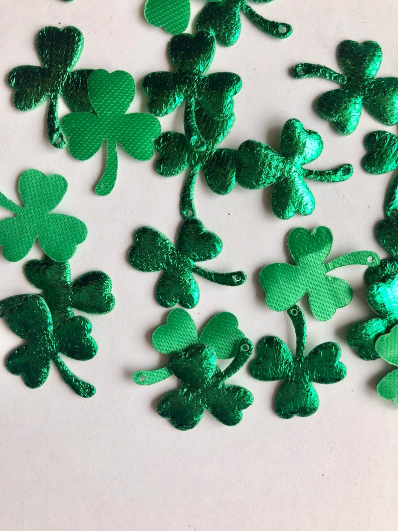 St Patrick\u2019s Day Shamrock embellishments fabric metallic DIY hair bows crafts scrapbook