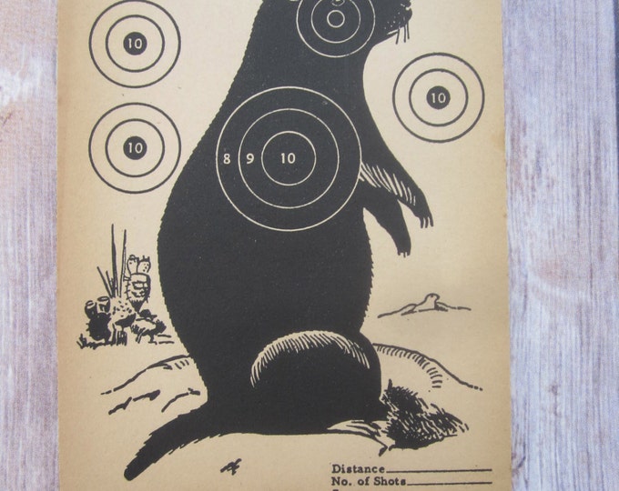 Vintage J.C. Higgins Groundhog Woodchuck Target No. 8 Shooting Paper C ...