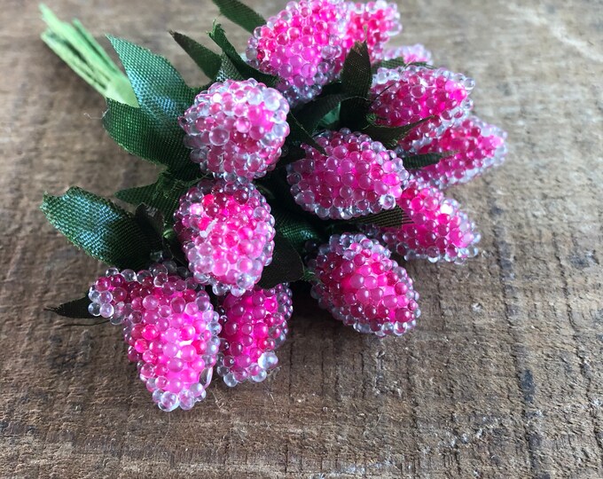 Raspberry Berry Picks Flowers, Millinery Flowers, Pink Flowers ...