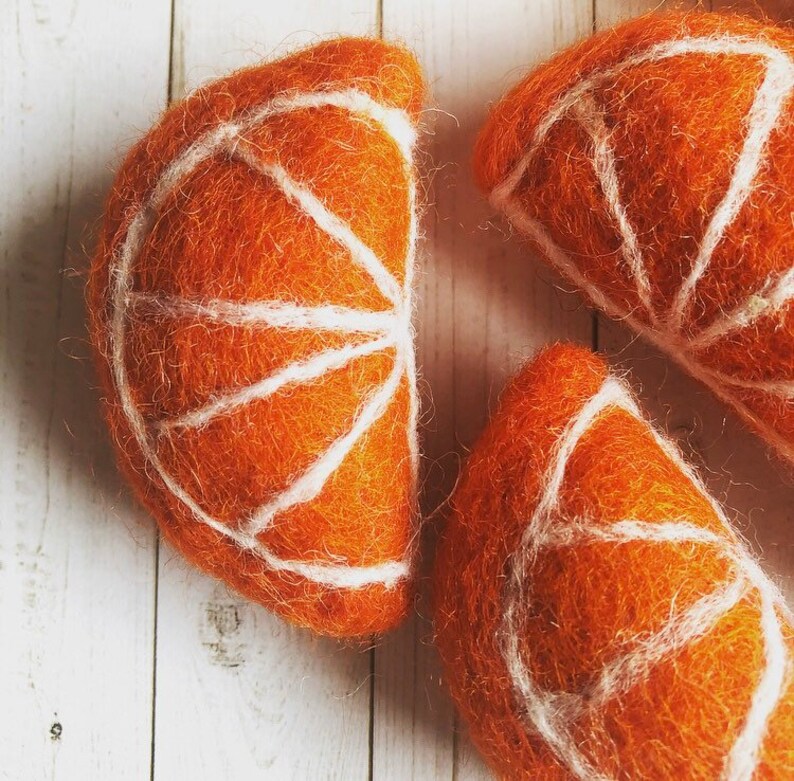 Wool Felt Orange Felted Orange Slice Summer Crafts Summer Etsy UK
