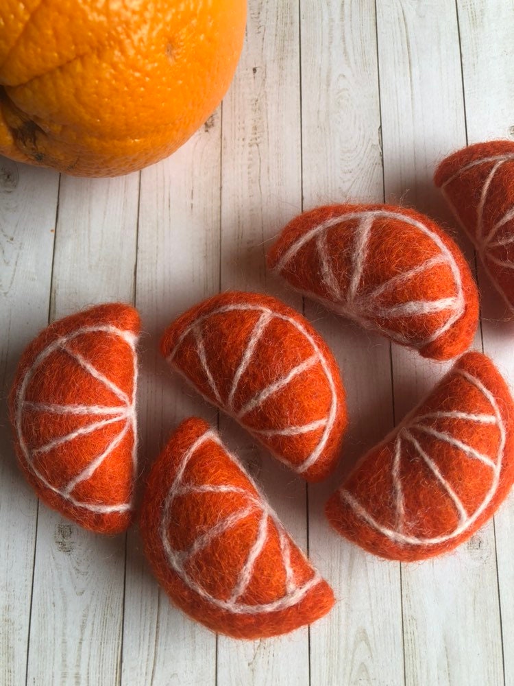Wool Felt Orange felted orange slice summer crafts summer Etsy