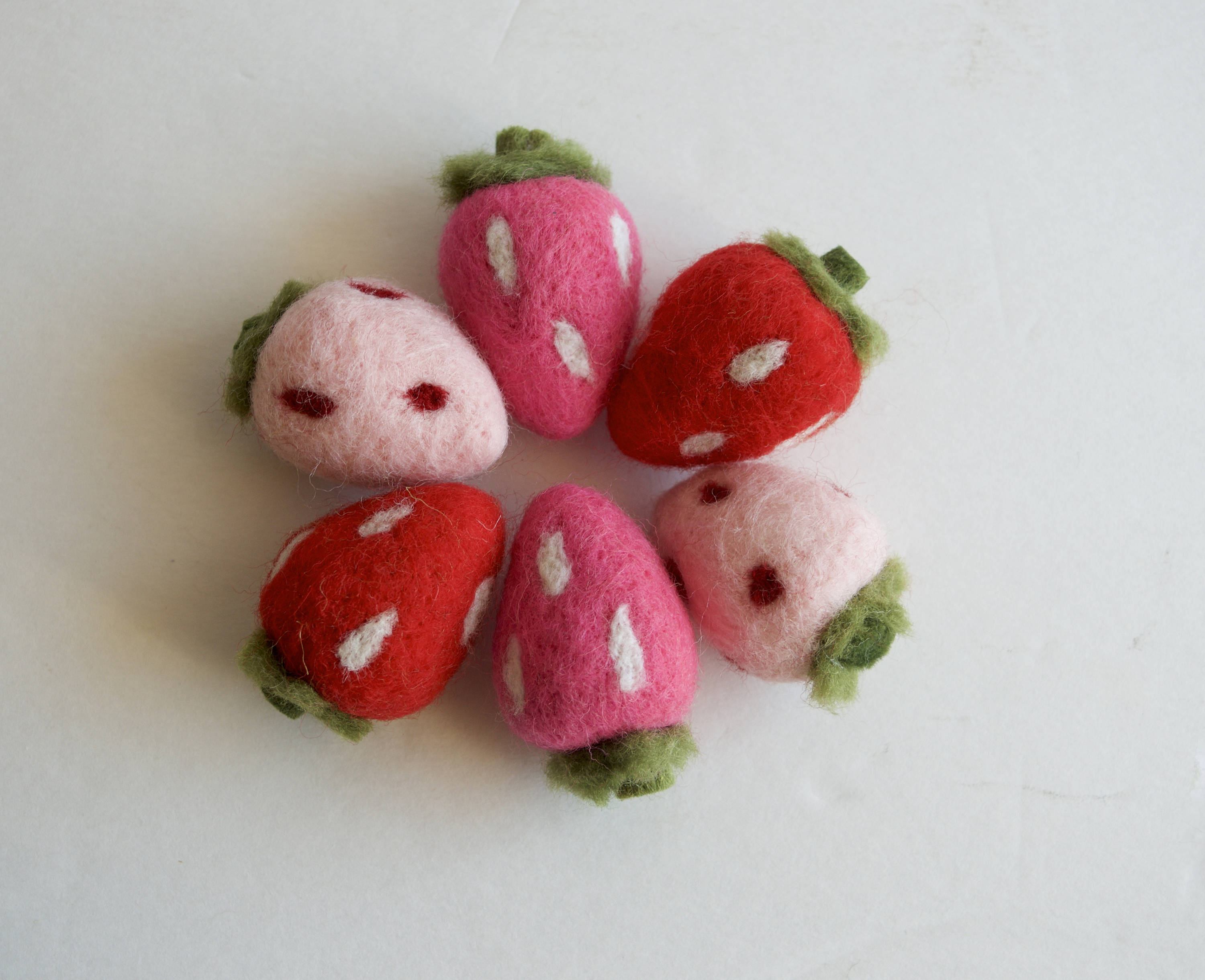 Wool Felted Strawberry Felt Strawberry Pink Felt Strawberry Etsy