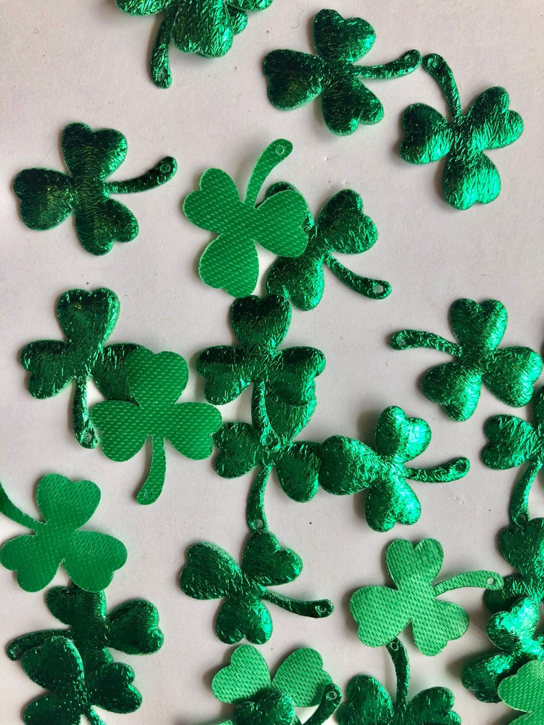 St Patrick\u2019s Day Shamrock embellishments fabric metallic DIY hair bows crafts scrapbook