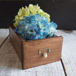 Library drawer, card catalog drawer,  wood storage box, handmade , Vintage Inspired storage box, office storage