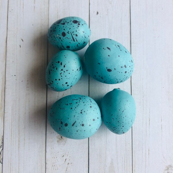 Robins blue speckled Egg, Artificial egg, Easter Egg, Bird egg, Natural eggs, turquoise