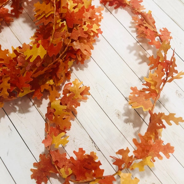 Miniature Oak Maple Leaf Wired Garland 1 yard 3 feet Halloween Autumn dollhouse decoration