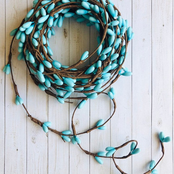 Spring Blue Berry Wired Garland 1 yard 3 feet Fall Autumn wreath Christmas dollhouse decoration headpiece Easter