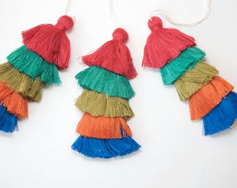 Rainbow Tassel, 5 Tier tassel, Tassel for Jewelry, Tassel for Crafts, Long Tassel, Pendant Tassel, Purse Tassel, Handbag Tassel, Long tassel