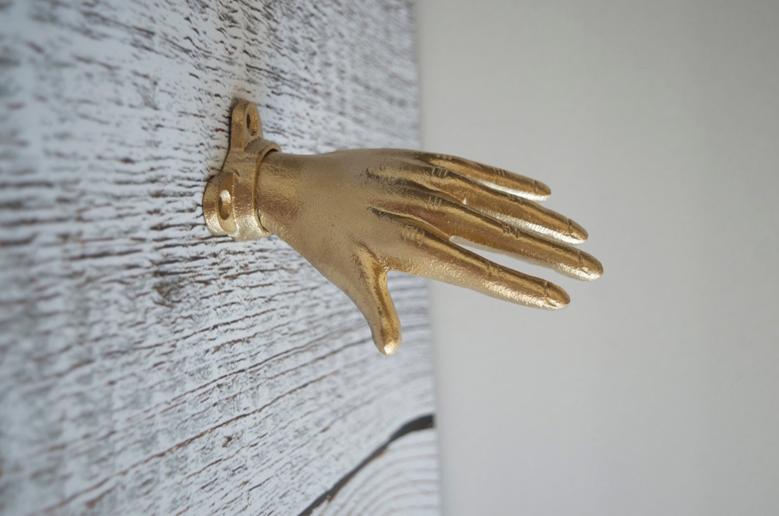 Cast Metal Hand Wall Hook Gold hand cast iron wall hook Etsy