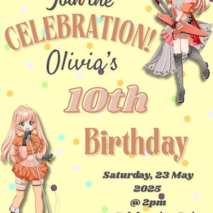 Anime Birthday Party Invitation