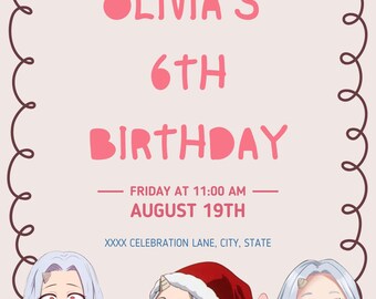 MHA Eri Birthday Party Invitation