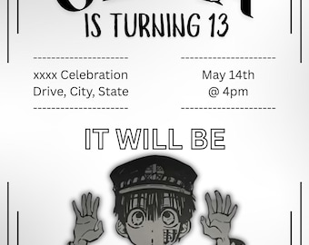 Hanako Birthday Party Invitation - Etsy