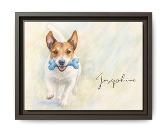 Portrait personnalisé sur toile aquarelle pour animal de compagnie à partir d'une photo, cadeau commémoratif d'animal de compagnie, cadeau de perte d'animal de compagnie, cadeau pour amoureux des chats, cadeau pour les amoureux des chiens, cadeau de sympathie pour animal de compagnie