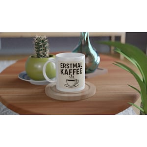 First coffee - coffee mug - ceramic mug 325 ml ceramic white