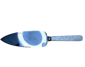 Servidor de pasteles de acero inoxidable Treasure Masters Sheffield Inglaterra con nácar