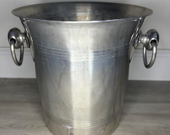 Seau à champagne vintage en aluminium étain fabriqué en France Ice Pale