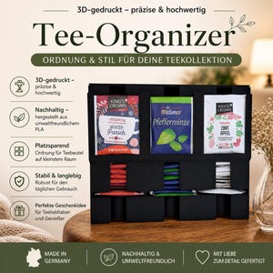 Tee Organizer 3D Druck | Teebeutel Halter modern | Küchen Organizer | Teestation Aufbewahrung | Geschenk für Teeliebhaber
