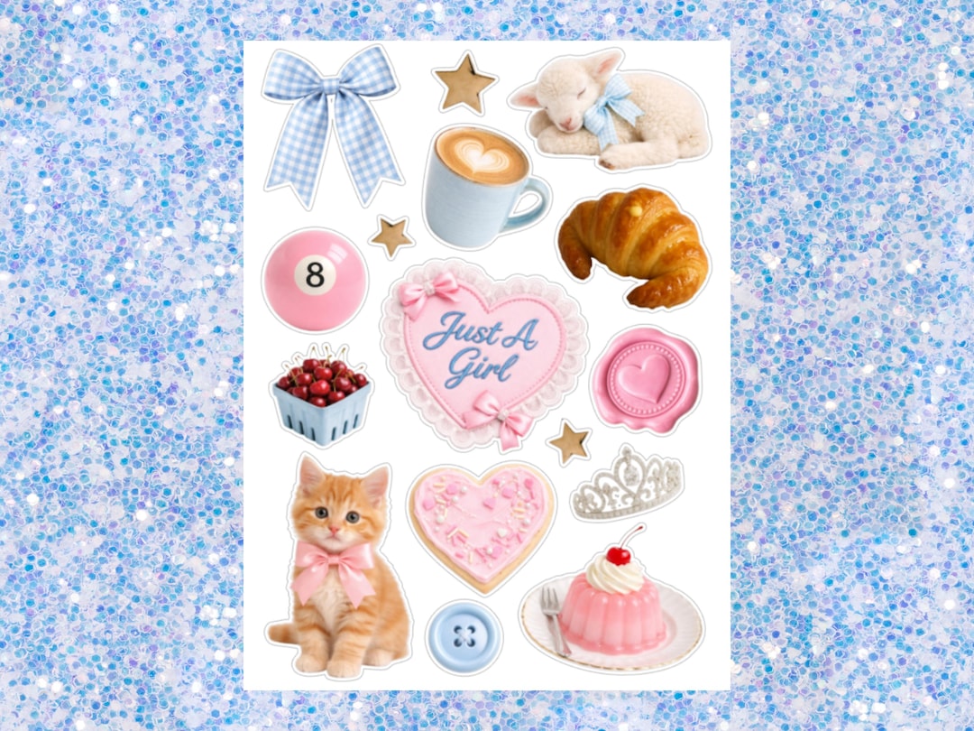 Coquette Sticker Sheet for Junk Journal, Gift for Crafty Girl ...