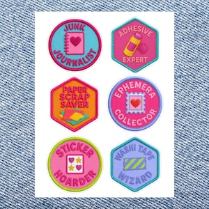 Merit Badge Sticker Sheet for Junk Journal, Gift for Crafty Girl, Scrapbook Sticker, Cute Planner Sticker, Girl Scout Sticker, Pen Pal Gift