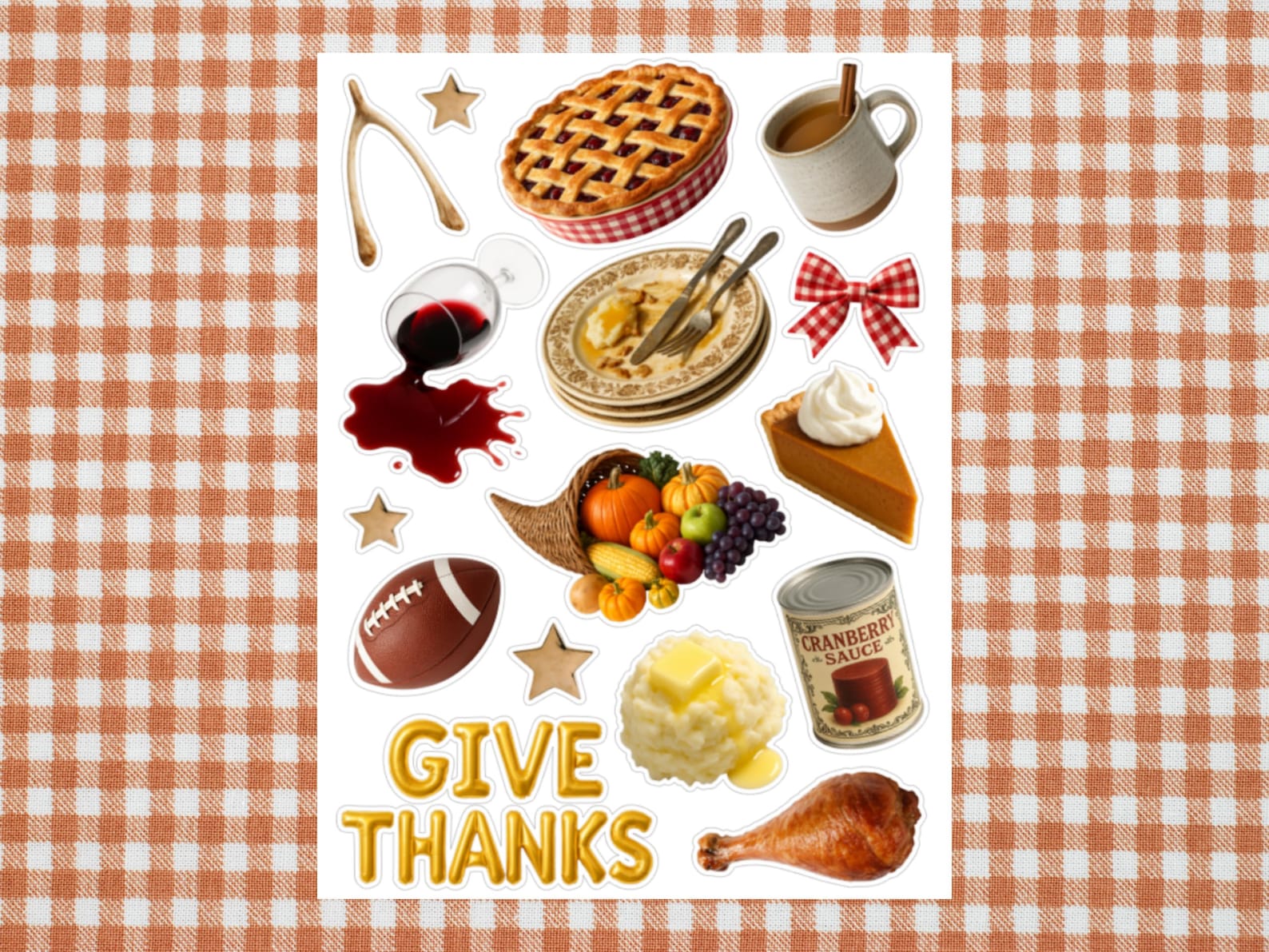 Thanksgiving Sticker Sheet for Junk Journal, Give Thanks Sticker ...