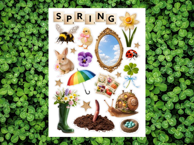 Spring Sticker Sheet for Junk Journal, Seasonal Sticker, Spring ...