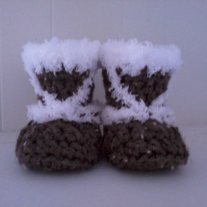 Crochet Pattern North Coast Baby Booties, Eskimo Winter Woodsy Rustic Baby Booties for 0-12 Months image 3