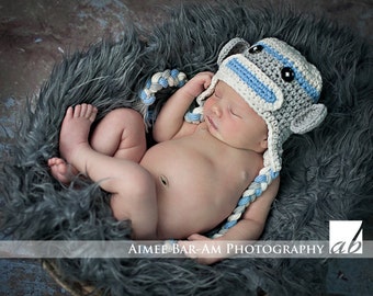 Crochet Pattern - Monkey or Sock Monkey Hat All Sizes Newborn to Adult Boys or Girls